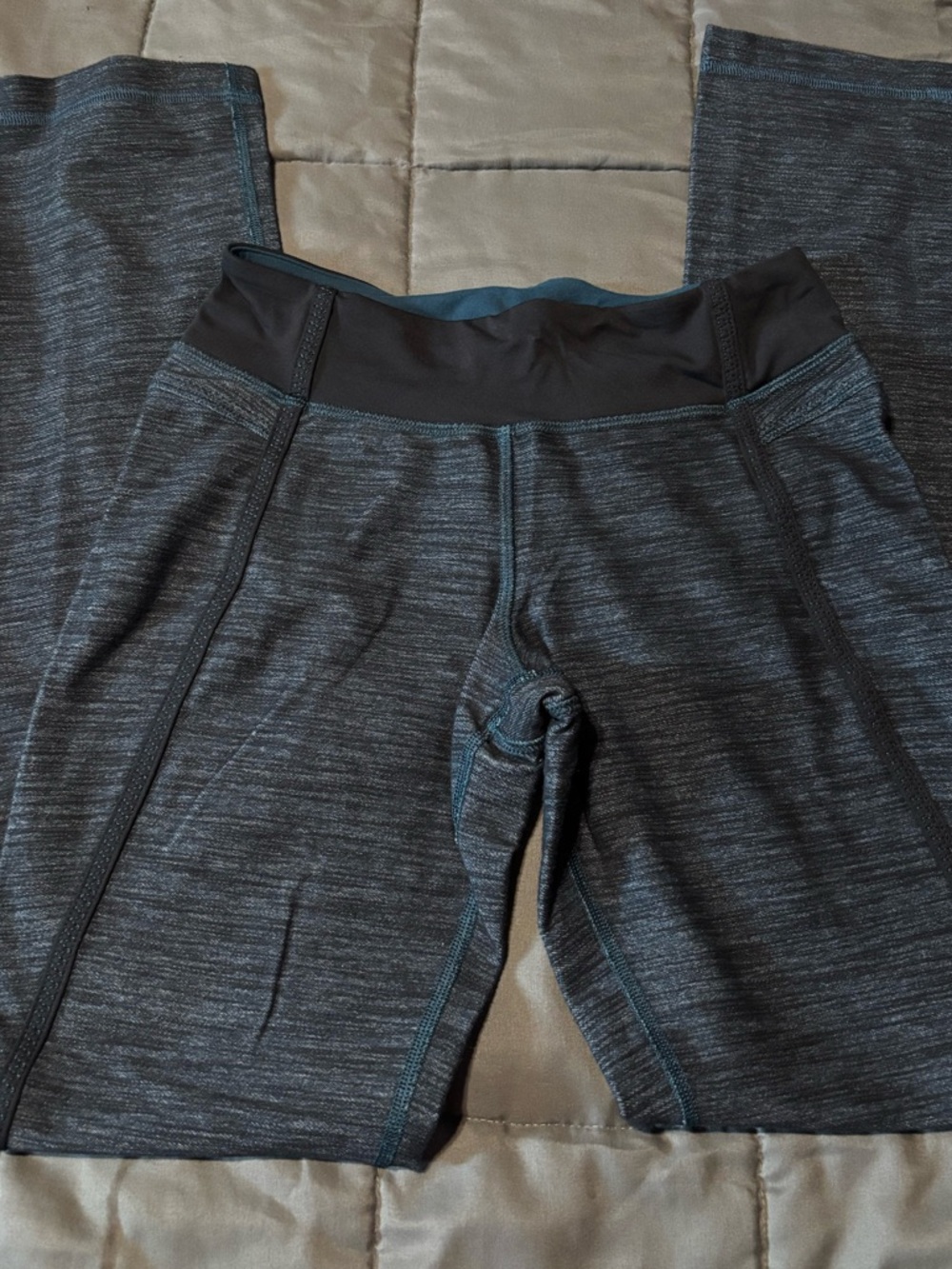 lululemon athletica Gray/Black Striped Athletic Leggings